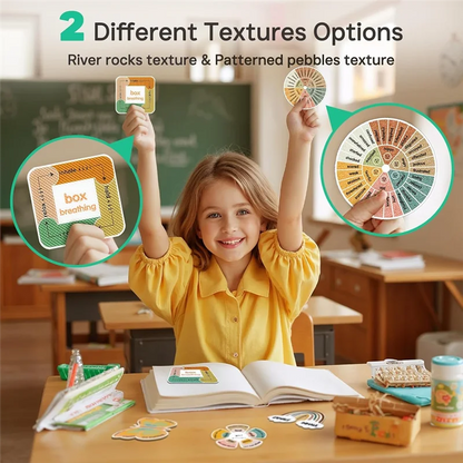 XB-Calm Strips 2 Textured For Mood Calming, 36Pcs For Anxiety Sensory Stickers, Breathing Mindfulness Fidget Sticker