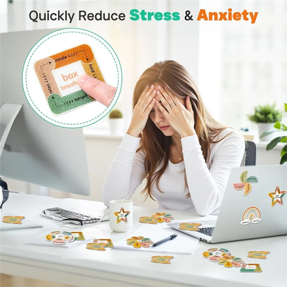 XB-Calm Strips 2 Textured For Mood Calming, 36Pcs For Anxiety Sensory Stickers, Breathing Mindfulness Fidget Sticker