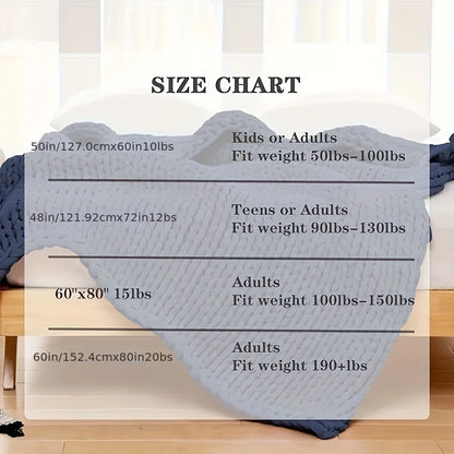 Weighted Knitted Weighted Blanket Queen Size Handmade Minky Chunky Throw Blanket Soft And Breathable Best Gift For Christmas