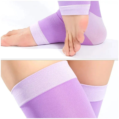 1 Pair Knee Support Leg Brace 420D Women Compression Socks, Slim Sleeping Leg Warmer Burn Fat Thin Stockings
