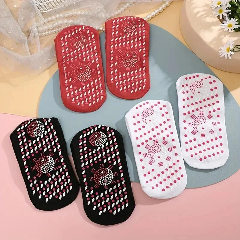 1pc-Self heating health massage socks, Tomalin medium tube thickened warm foot socks, hot moxibustion cold resistant socks