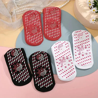 1pc-Self heating health massage socks, Tomalin medium tube thickened warm foot socks, hot moxibustion cold resistant socks