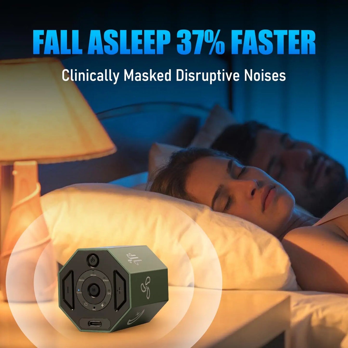 White Noise Machine, Gravity Sensing 8 Soothing Natural Sounds, Intelligent Collection of Environmental Noise