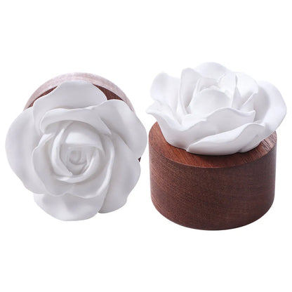 Wooden Base Flower Aromatherapy Diffuser Ornaments Handmade Diffuser Stone Flower Ornaments Non-Electric