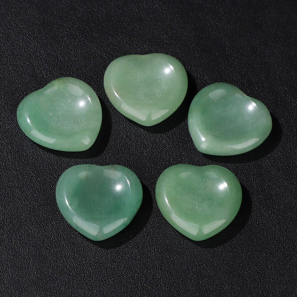 30mm Heart Thumb Worry Stone Natural Healing Finger Massage Therapy Health Gem Stones Reiki Spiritual Minerals Home DIY Decor