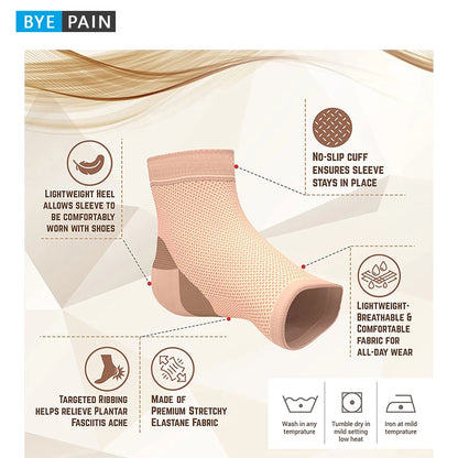 1Pair Ankle Compression Sleeve Socks Plantar Fasciitis Support Brace Ankle Brace for Men Women Arch Support,Joint Pain