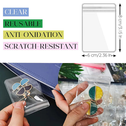 1set Jewelry Storage Book Ring Binder Travel Jewelry Organizer Case Transparent Jewelry Storage Book for Earrings Rings