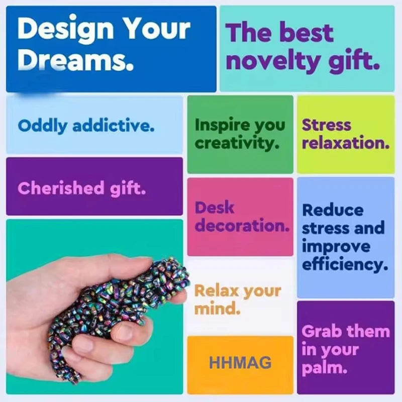 1000 PCS Magnetic Ferrite Putty Weak Magnet Fidget Rock Pebbles Anxiety Anti Stress Relief Toys for Adults ADHD Autism DIY Gift