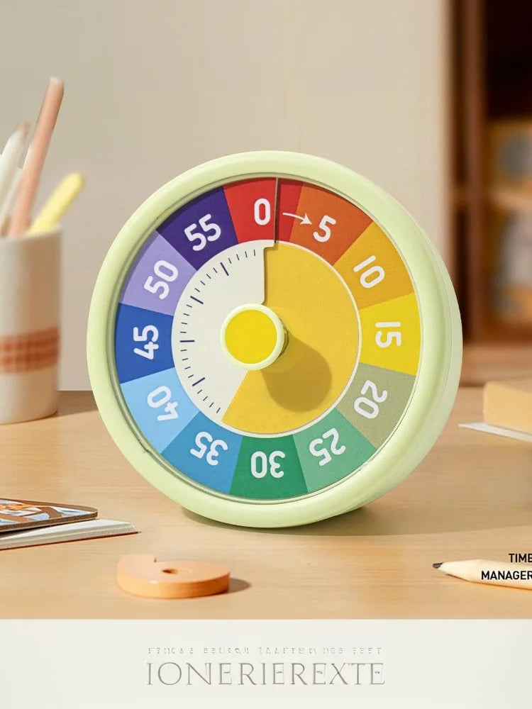 1Pieces Self-discipline Visual Timer Silent 60 Minutes Kitchen Timer Reminder Round Visualization Countdown Timer