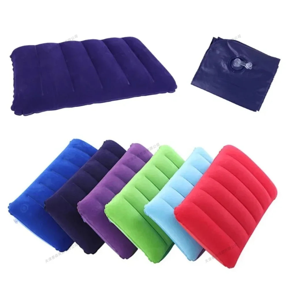 47x30cm Portable Inflatable Cushion Beach Office Household Outdoor Soft Pillows Double-sided Back Relaxing Tool Plane Head Rest