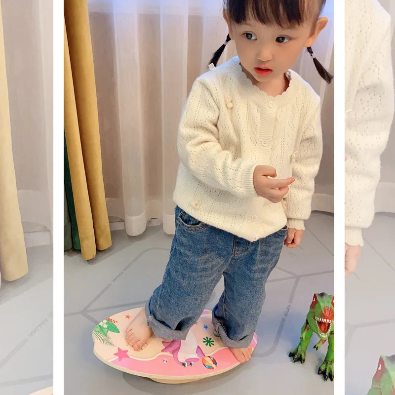 Wooden Fine Motor Skills Development Indoor Balance Yoga Board Educational Playing Sensory Toys for Boys Girls Twist Board