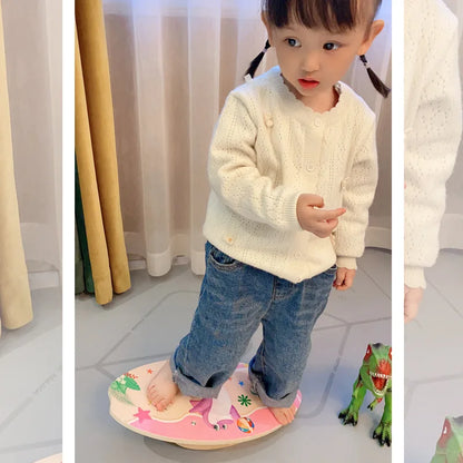 Wooden Fine Motor Skills Development Indoor Balance Yoga Board Educational Playing Sensory Toys for Boys Girls Twist Board