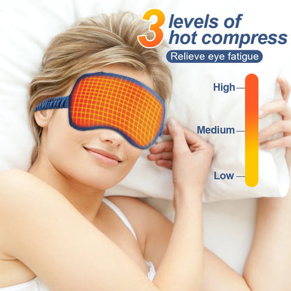 USB Infrared Heated Eye Mask for Dry Eyes Sleep Warm Compress with Constant Temperature Dark Circles Puffiness Heated Eye Mask