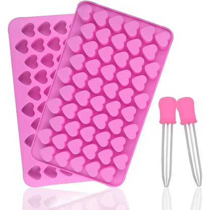 2pcs Love Silicone Candle Molds Wax Melting Liquid DIY Dropper 55 Cavity Heart Resin Scented Candle Making Kit Handicrafts Gifts
