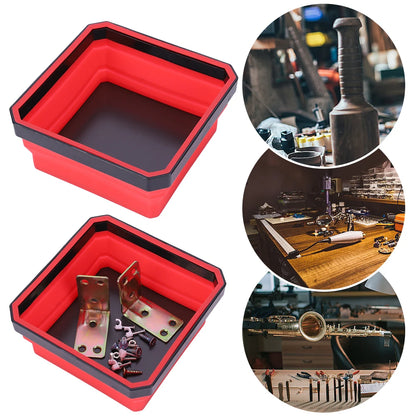 4.53 In Tools Parts Storage Box Multicolor Collapsible Magnetic Parts Tray Plumber Carpenters Tool Organizer Magnetic Tray Box