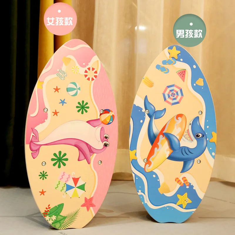 Wooden Fine Motor Skills Development Indoor Balance Yoga Board Educational Playing Sensory Toys for Boys Girls Twist Board