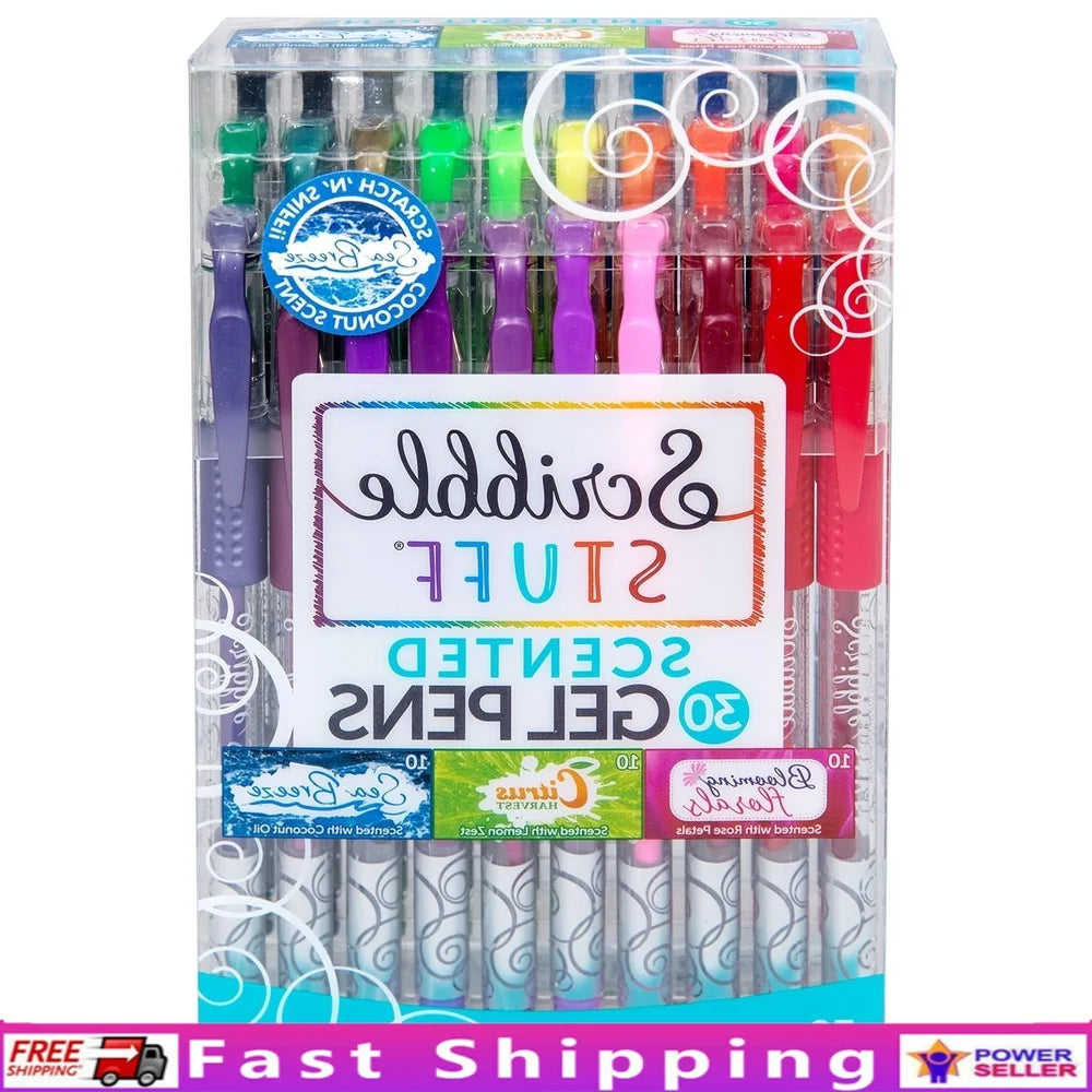 30 Count Scented Gel Pens Smooth Writing Assorted Gel Ink Floral Citrus Comfort Grip Fine Point Set – Comfort‑First Design | Sensory Style