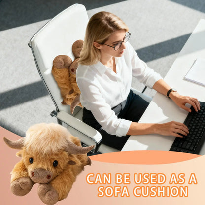 Weighted Highland Cow Pillow Cartoon Highland Cow Figure Super Soft Dolls Cartoon Pillow Bed Decor Birthday Gift For Boys Girls