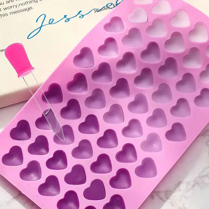2pcs Love Silicone Candle Molds Wax Melting Liquid DIY Dropper 55 Cavity Heart Resin Scented Candle Making Kit Handicrafts Gifts