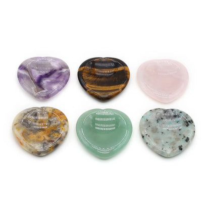 30mm Heart Thumb Worry Stone Natural Healing Finger Massage Therapy Health Gem Stones Reiki Spiritual Minerals Home DIY Decor