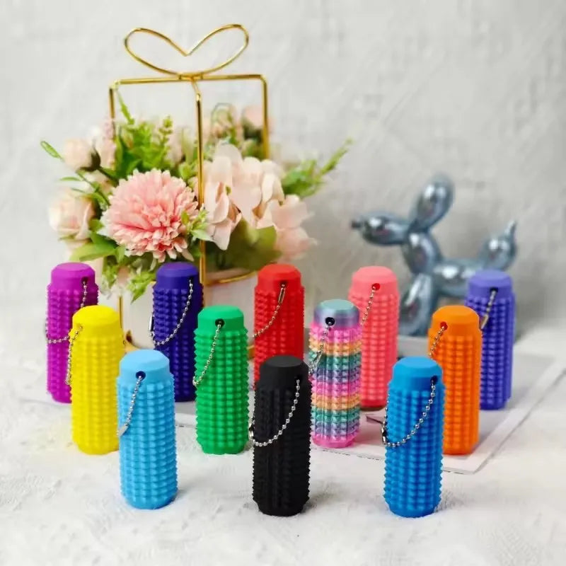 "Tactile Sensory Keychain | BPA-Free Fidget Anxiety Relief Toy with Spiky Grip, Portable Office Desk Stress Relief Tool "