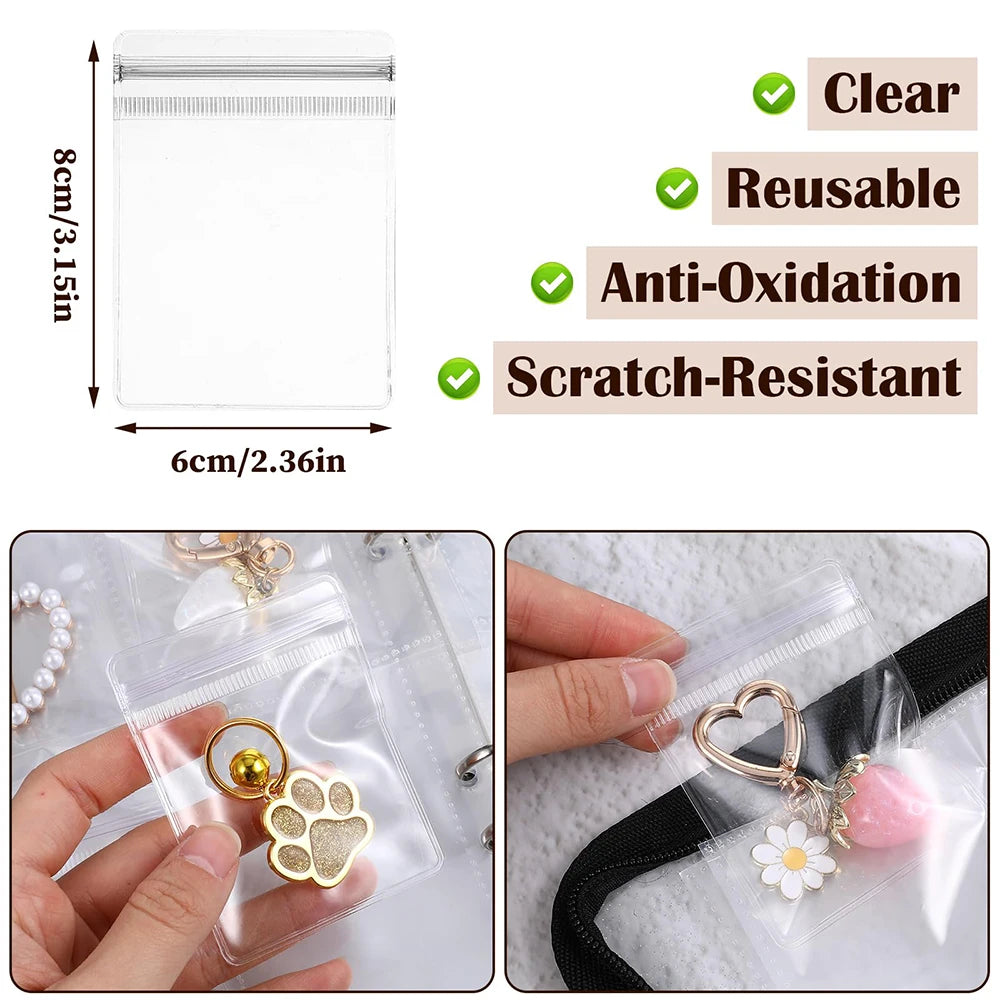 1set Jewelry Storage Book Ring Binder Travel Jewelry Organizer Case Transparent Jewelry Storage Book for Earrings Rings