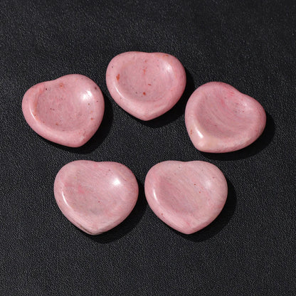 30mm Heart Thumb Worry Stone Natural Healing Finger Massage Therapy Health Gem Stones Reiki Spiritual Minerals Home DIY Decor
