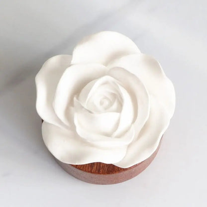 Wooden Base Flower Aromatherapy Diffuser Ornaments Handmade Diffuser Stone Flower Ornaments Non-Electric