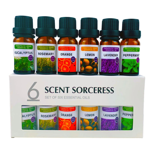 6pcs/Set 100% Sweet Orange Eucalyptus Lavender Essential Oil Perfume Ladies Body Massage Spa Aromatherapy Essential Oils Set