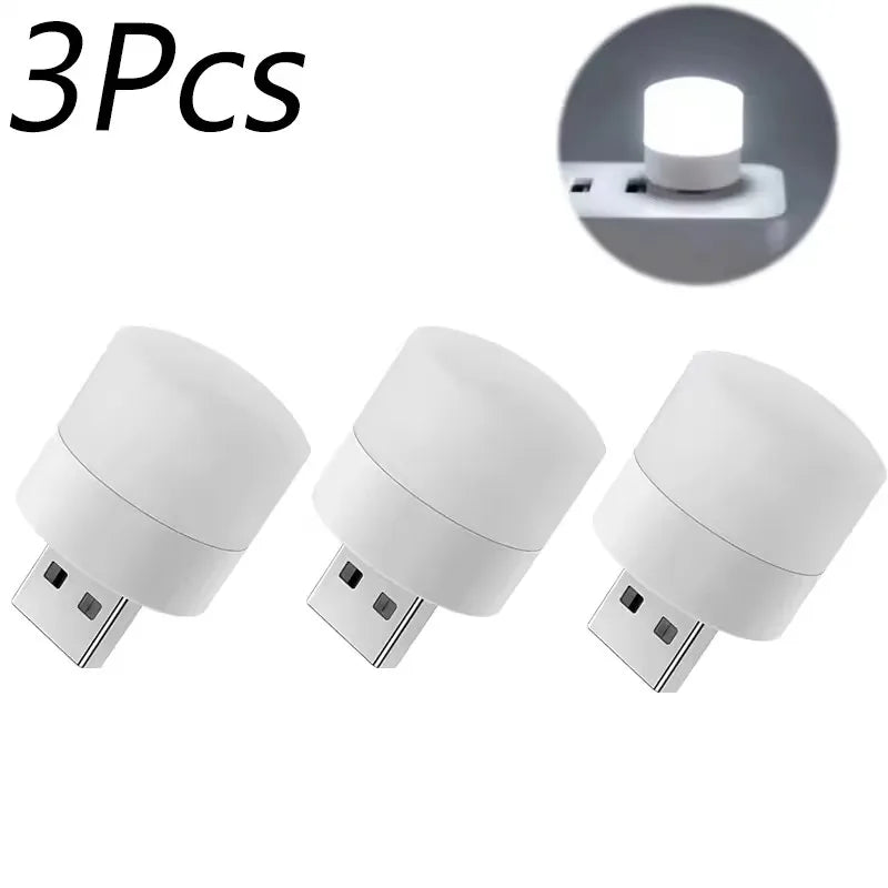 1-10Pcs Mini USB Night Light Warm White Eye Protection Book Reading Light USB Plug Computer Mobile Power Charging LED Night Lamp