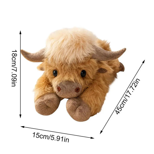 Weighted Highland Cow Pillow Cartoon Highland Cow Figure Super Soft Dolls Cartoon Pillow Bed Decor Birthday Gift For Boys Girls