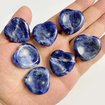 30mm Heart Thumb Worry Stone Natural Healing Finger Massage Therapy Health Gem Stones Reiki Spiritual Minerals Home DIY Decor