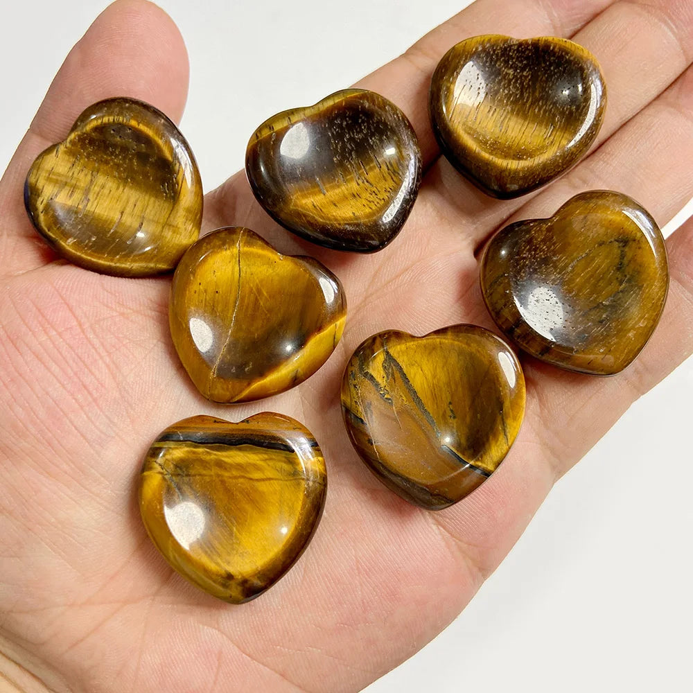 30mm Heart Thumb Worry Stone Natural Healing Finger Massage Therapy Health Gem Stones Reiki Spiritual Minerals Home DIY Decor