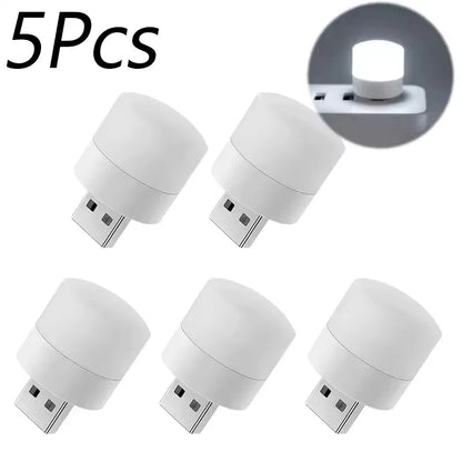 1-10Pcs Mini USB Night Light Warm White Eye Protection Book Reading Light USB Plug Computer Mobile Power Charging LED Night Lamp
