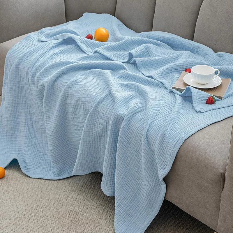 100% Cotton Blanket 6 Gauze Layers Muslin All Season Soft Throw Blankets for Bed Couch Breathable Quilt Bedspread Bedding Adults