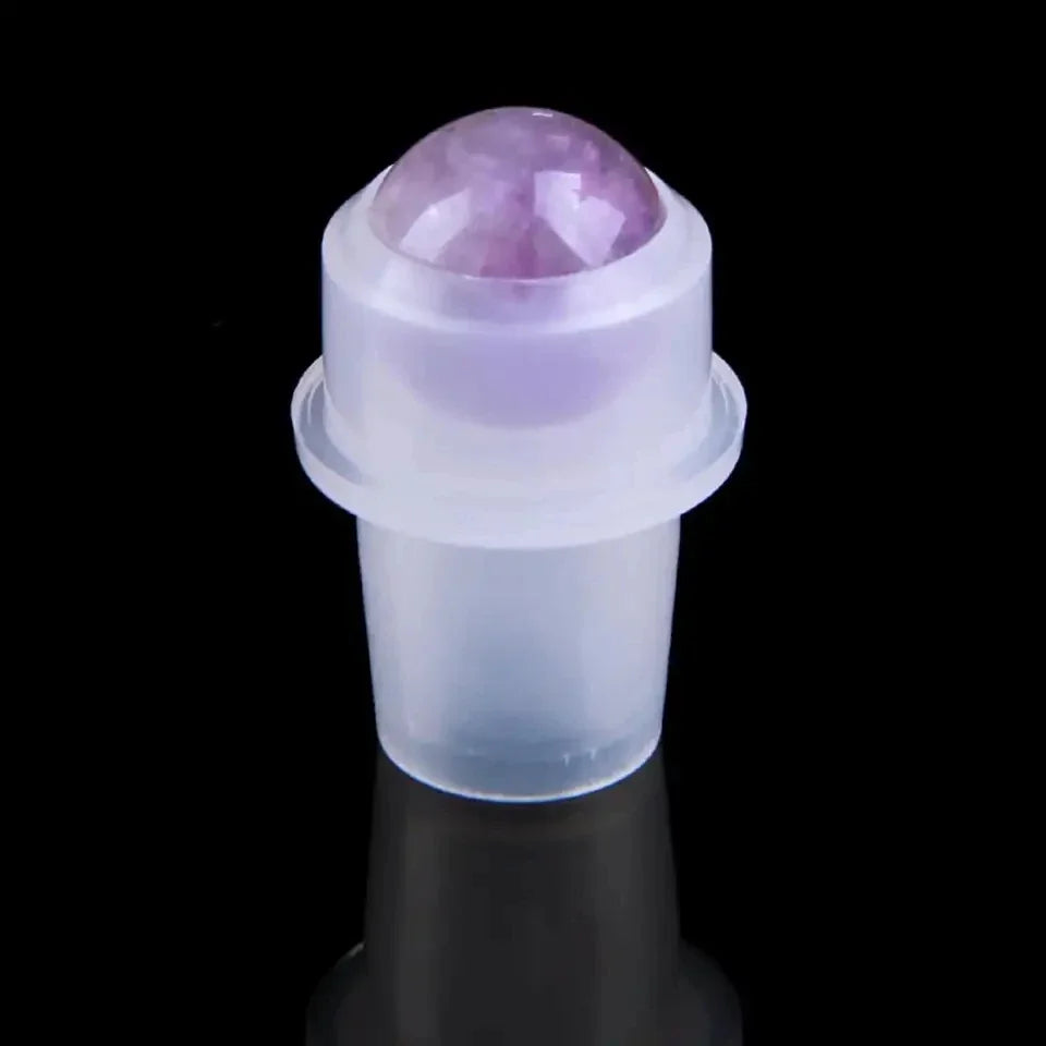 Wholesale Jade Roller Ball Bottle Natural Semi-precious Stone 10ml Essential Oil Perfume Roll On Bottle with Crystal Balls