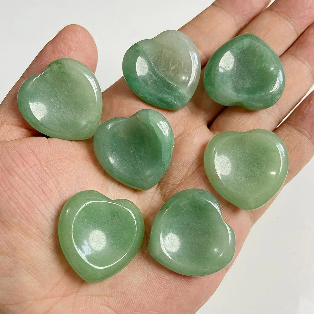30mm Heart Thumb Worry Stone Natural Healing Finger Massage Therapy Health Gem Stones Reiki Spiritual Minerals Home DIY Decor