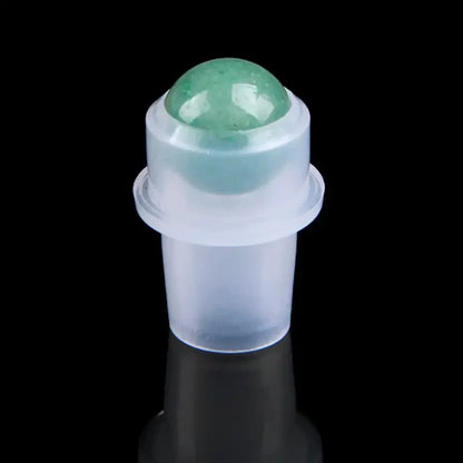 Wholesale Jade Roller Ball Bottle Natural Semi-precious Stone 10ml Essential Oil Perfume Roll On Bottle with Crystal Balls