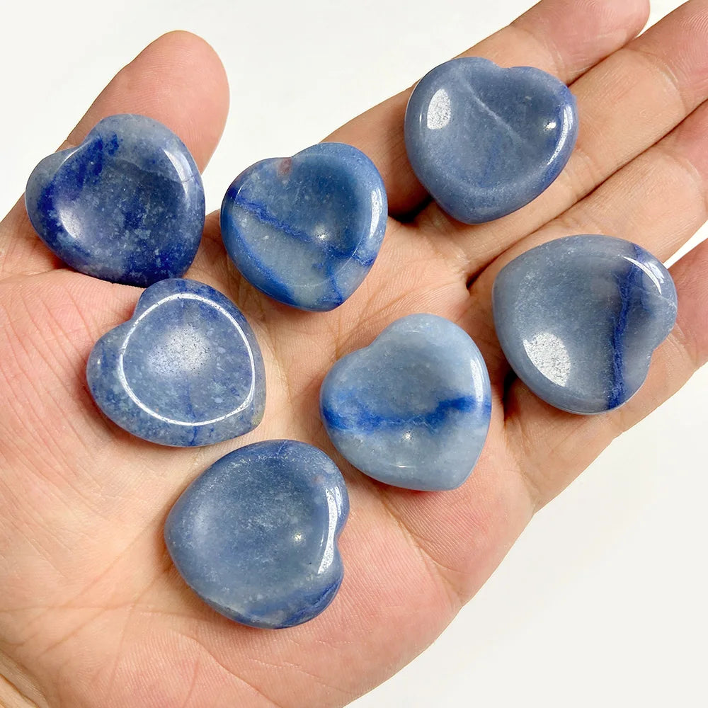 30mm Heart Thumb Worry Stone Natural Healing Finger Massage Therapy Health Gem Stones Reiki Spiritual Minerals Home DIY Decor