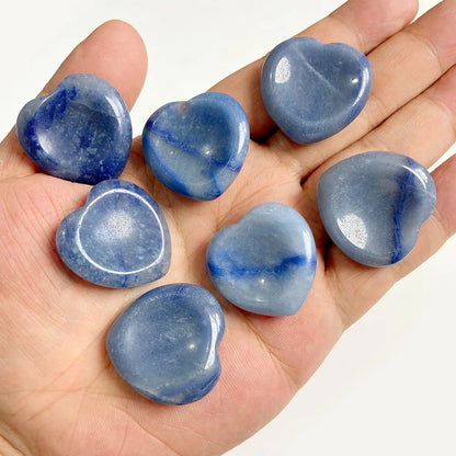 30mm Heart Thumb Worry Stone Natural Healing Finger Massage Therapy Health Gem Stones Reiki Spiritual Minerals Home DIY Decor