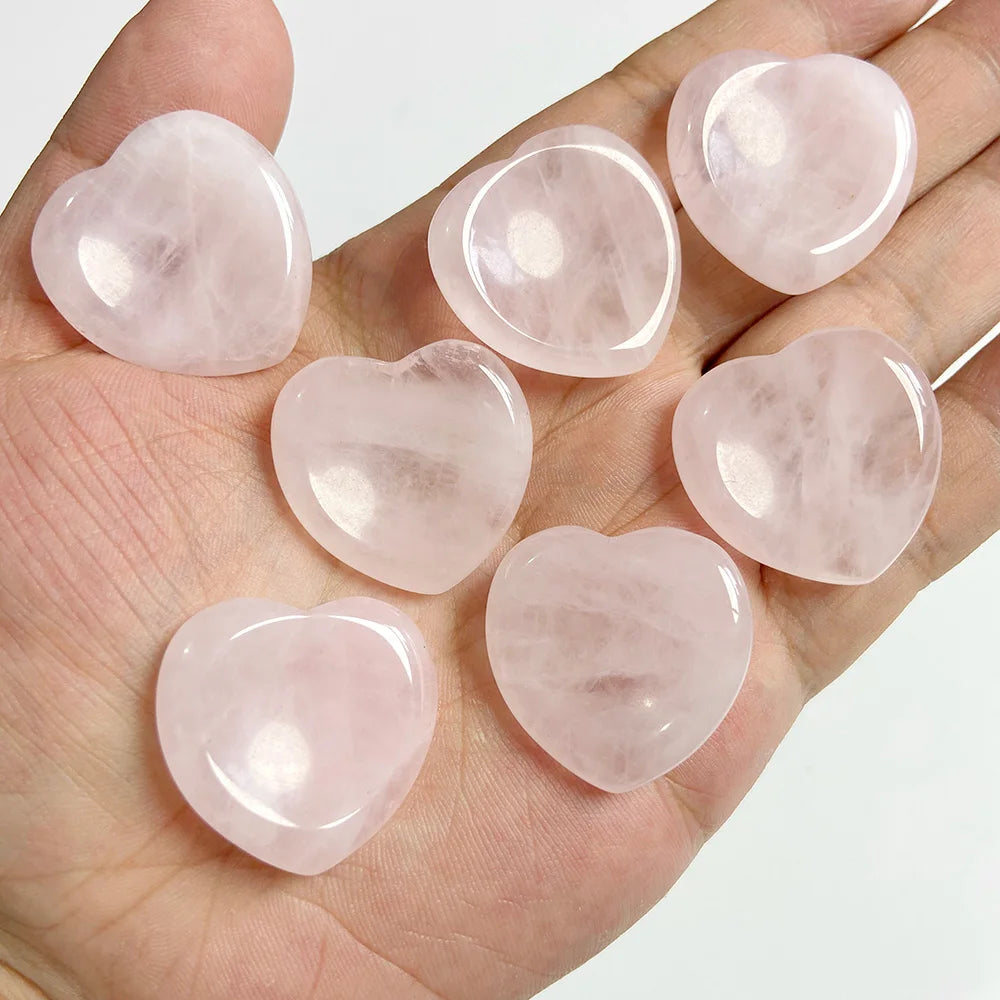 30mm Heart Thumb Worry Stone Natural Healing Finger Massage Therapy Health Gem Stones Reiki Spiritual Minerals Home DIY Decor
