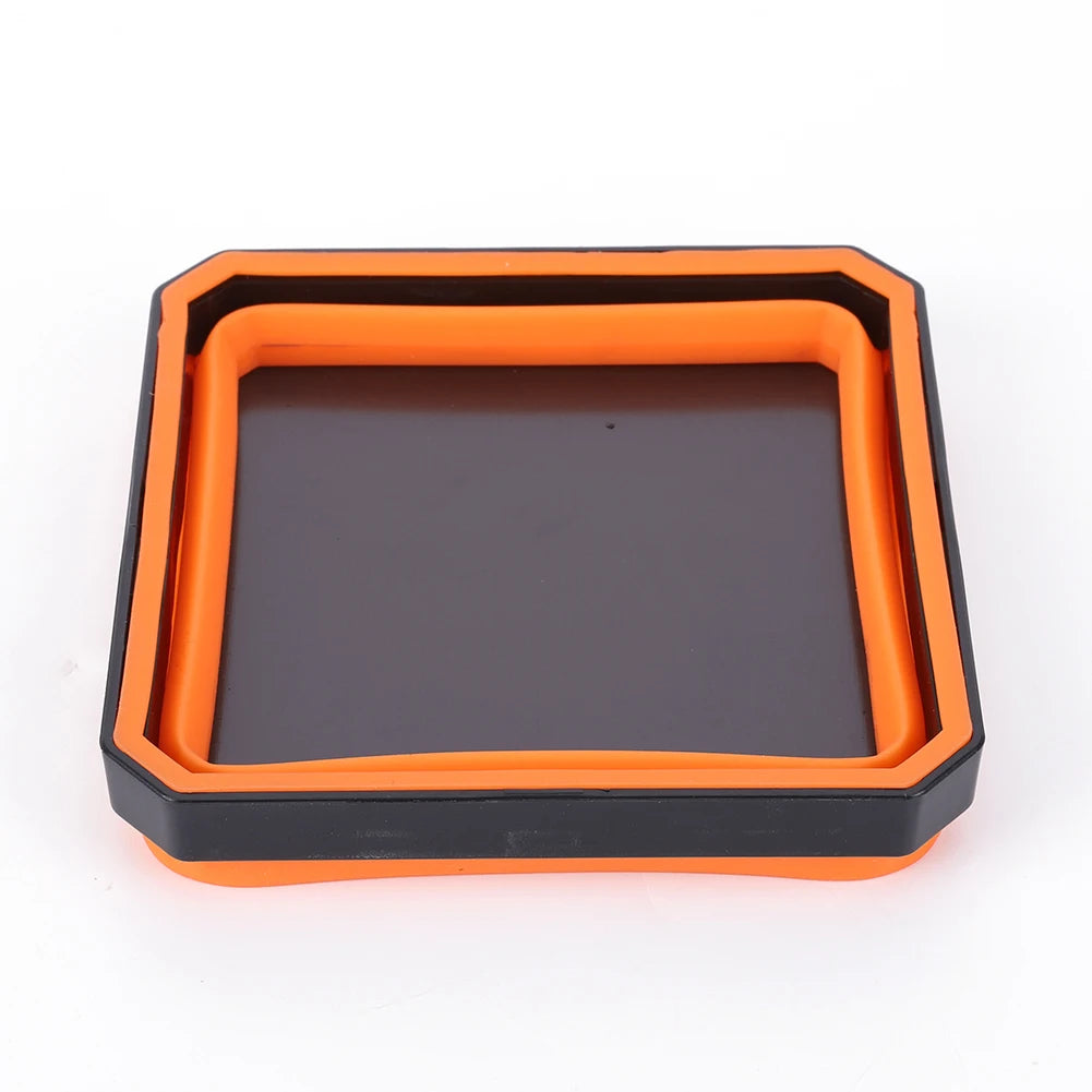 4.53 In Tools Parts Storage Box Multicolor Collapsible Magnetic Parts Tray Plumber Carpenters Tool Organizer Magnetic Tray Box