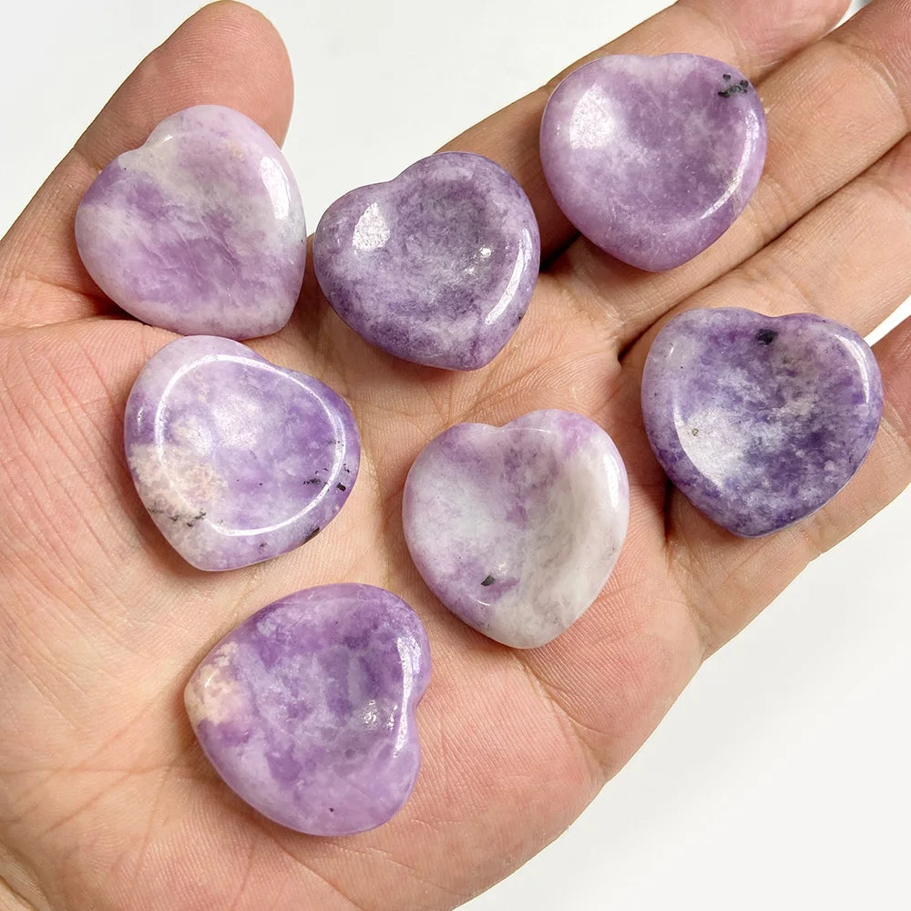 30mm Heart Thumb Worry Stone Natural Healing Finger Massage Therapy Health Gem Stones Reiki Spiritual Minerals Home DIY Decor