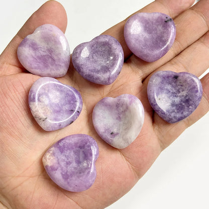 30mm Heart Thumb Worry Stone Natural Healing Finger Massage Therapy Health Gem Stones Reiki Spiritual Minerals Home DIY Decor