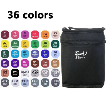 24/36/48/60/80/120/168/262 Colors Artist Double Headed Art Marker Pen Graffiti Manga Sketch Alcohol Based Soft Brush For School – Comfort‑First Design | Sensory Style