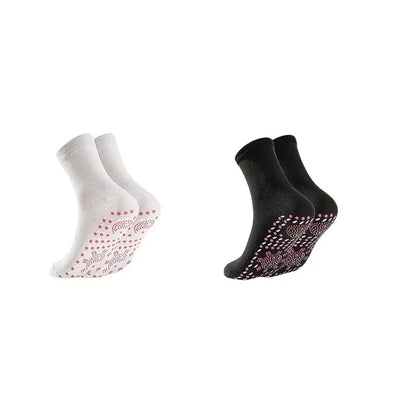 1pc-Self heating health massage socks, Tomalin medium tube thickened warm foot socks, hot moxibustion cold resistant socks