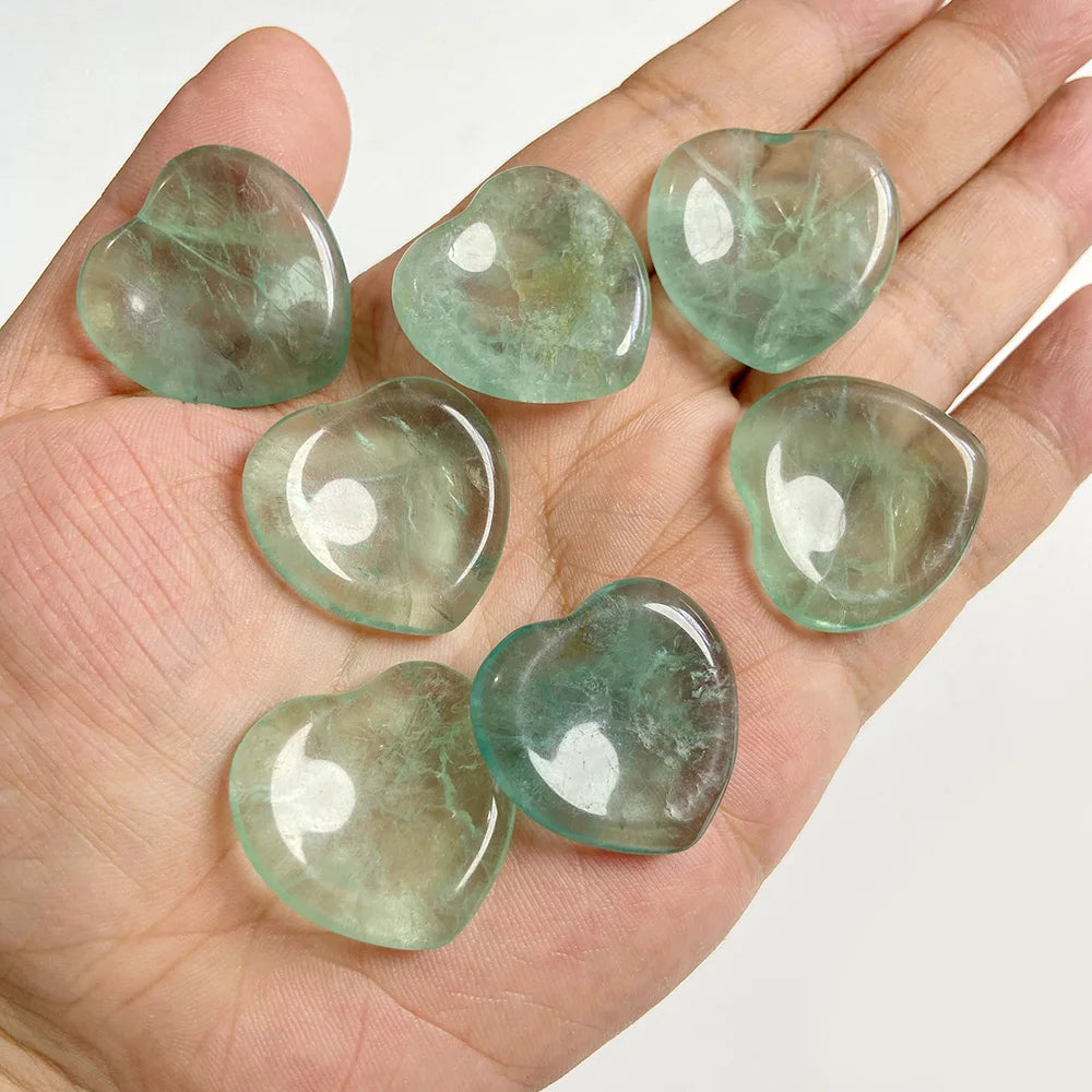 30mm Heart Thumb Worry Stone Natural Healing Finger Massage Therapy Health Gem Stones Reiki Spiritual Minerals Home DIY Decor