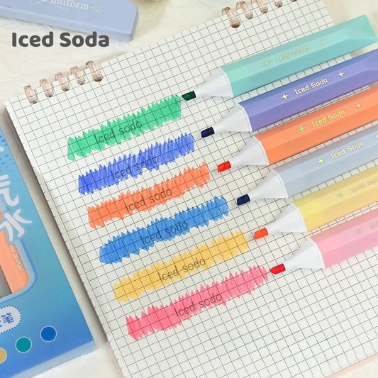 6pcs Fluorescent Highlighter Pens Set Marshmallow And Iced Soda Scented Markers for Painting And Highlighting A3031 – Comfort‑First Design | Sensory Style
