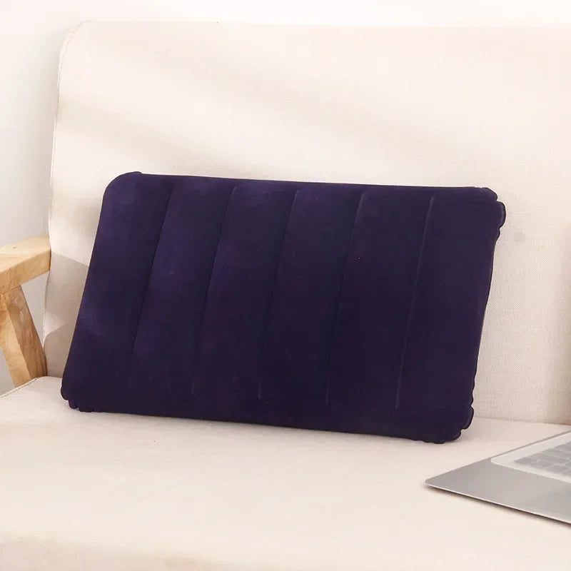 47x30cm Portable Inflatable Cushion Beach Office Household Outdoor Soft Pillows Double-sided Back Relaxing Tool Plane Head Rest