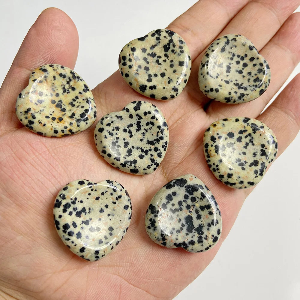 30mm Heart Thumb Worry Stone Natural Healing Finger Massage Therapy Health Gem Stones Reiki Spiritual Minerals Home DIY Decor